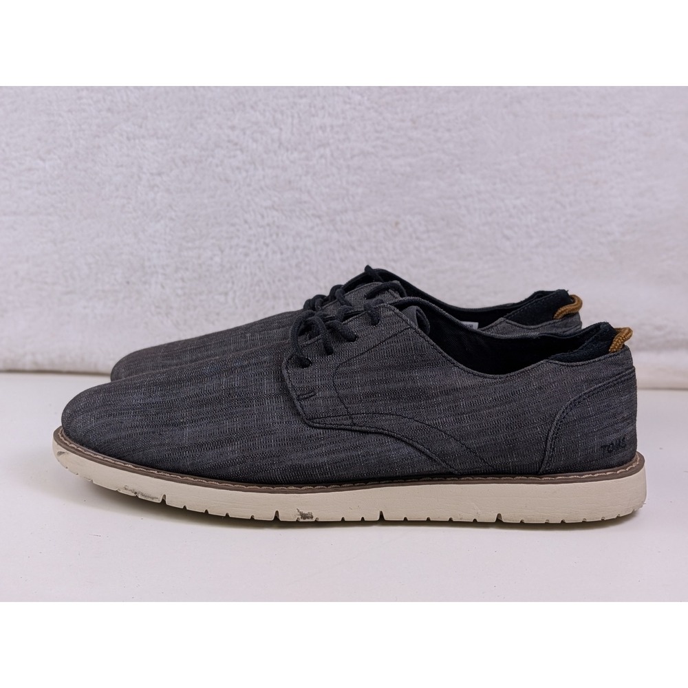 Toms Carlo Oxford Charcoal Grey Textile Lace Up Sneakers Mens 12 1005830124-10